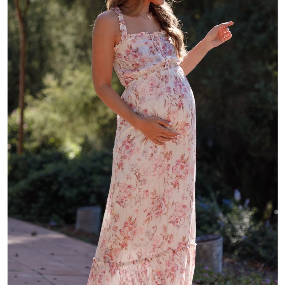 Pinkblush White Ruffled Tiered Maxi Sundress